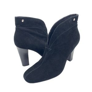 Franco Sarto Limber Black Suede Ankle Boot Size 7.5